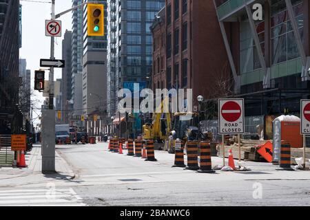 An empty Toronto street in the middle of the day Stock Photo
