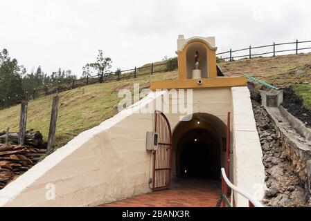 Nemocon, Cundinamarca / Colombia; March 24, 2018: entrance to a salt mine, open for sightseeing tours Stock Photo