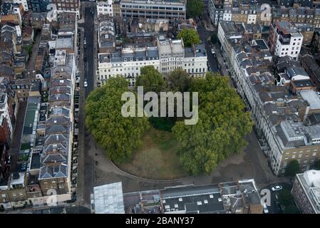 Aerial View of the City of London from the BT Tower, 60 Cleveland St, Fitzrovia, London W1T 4JZ Stock Photo