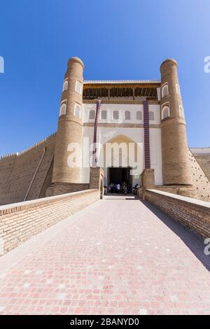 Main Gate of The Ark fortress, Bukhara, Buchara, Uzbekistan, Central Asia, Asia Stock Photo