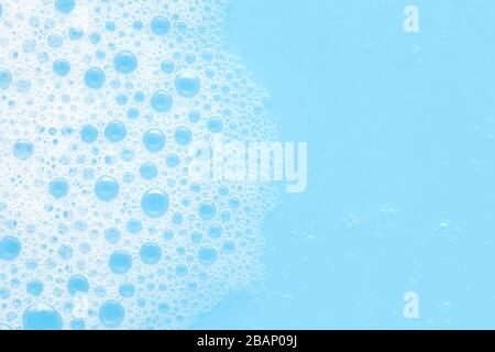 summer blue color soap bubble abstract or pure natural foam texture background Stock Photo