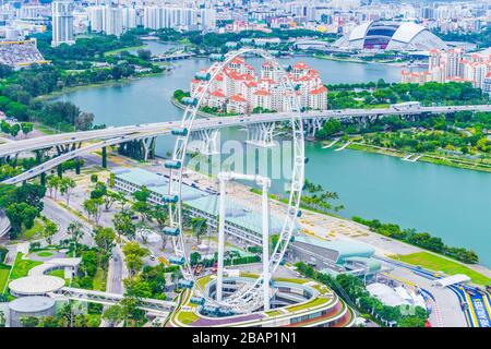 MARINE BAY / SINGAPORE, 30 APR 2018 - View of Marina Bay. Marina Bay is one of the most famous tourist attraction in Singapore. Stock Photo