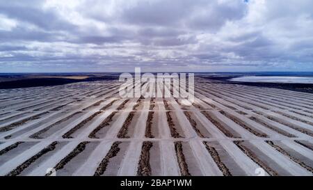 Lake MacDonnell is a salt lake on western Eyre Peninsula near the Nullarbor Plain Australia. The closest town is Penong. It is the site of a former sa Stock Photo