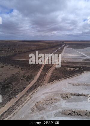 Lake MacDonnell is a salt lake on western Eyre Peninsula near the Nullarbor Plain Australia. The closest town is Penong. It is the site of a former sa Stock Photo