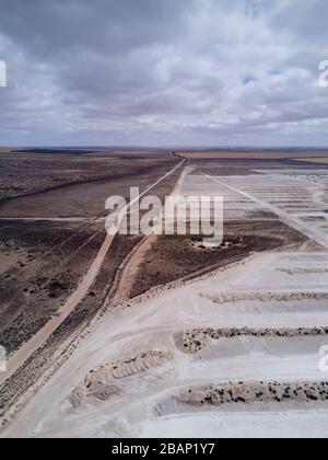 Lake MacDonnell is a salt lake on western Eyre Peninsula near the Nullarbor Plain Australia. The closest town is Penong. It is the site of a former sa Stock Photo