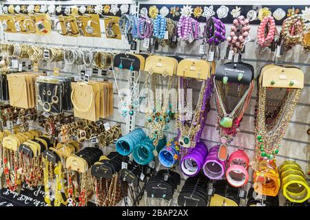 Miami Beach Florida,Walgreens,pharmacy,drugstore,display case sale,costume jewelry,jewellery,wristbands,necklaces,FL110217039 Stock Photo