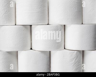 Stacked toilet paper Stock Photo