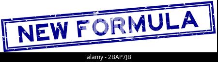 Grunge blue new formula word square rubber seal stamp on white background Stock Vector