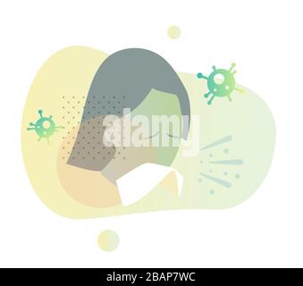 Sneeze - Use Tissue while Sneezing  - Icon as EPS 10 File Stock Vector