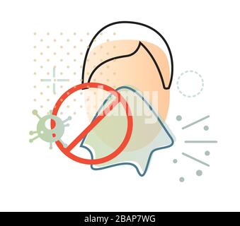 Break the Chain - Isolate the Coronavirus Patient  - Icon as EPS 10 File Stock Vector