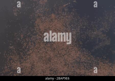 Grunge red brown rust on black textured background Stock Vector
