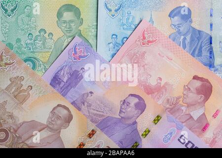 Thai money - baht a business background Stock Photo