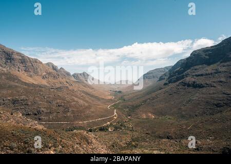 View from the Uitkyk Pass towards Algeria in the Cederberg Mountains in the Western Cape of South Africa Stock Photo
