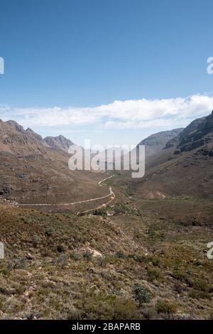 View from the Uitkyk Pass towards Algeria in the Cederberg Mountains in the Western Cape of South Africa Stock Photo