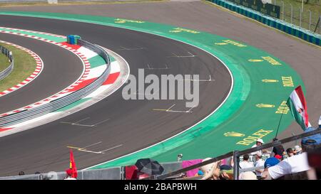 Mogyorod Hungary 08 04 2019 A bend in the Hungarian Hungaroring Formula 1 track. Stock Photo