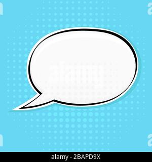 Speech bubble on blue background. Pop art style Stock Vector