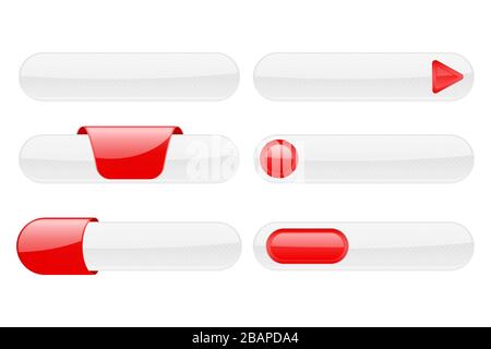 White web buttons with red tags Stock Vector