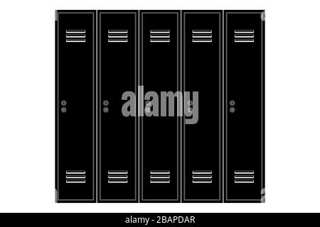 Lockers. Black outline drawing Stock Vector