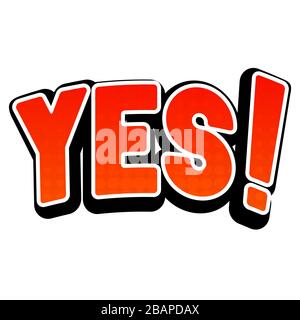 YES red sign in comic book style Stock Vector