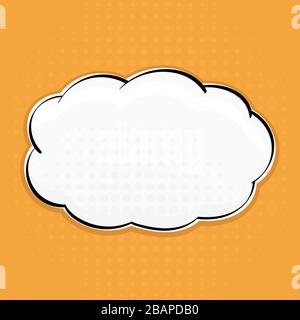 Speech bubble on orange background. Pop art style Stock Vector