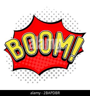 BOOM sign. Speech bubble in comic book style Stock Vector