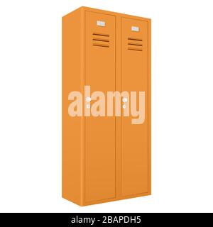 Yellow two lockers section Stock Vector