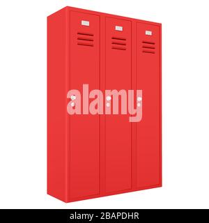 Red lockers row Stock Vector