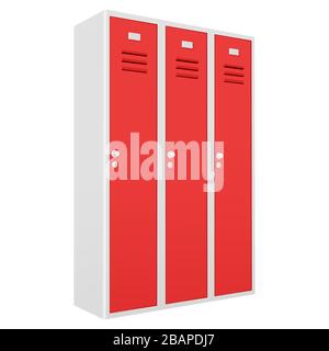 Red lockers row Stock Vector
