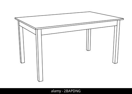 Table. Outline drawing Stock Vector