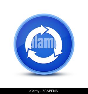 Refresh icon isolated on blue round button abstract button abstract illustration Stock Photo