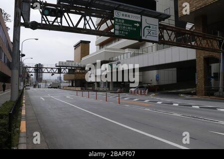 Tokyo was quiet after the governor's request that people stay at home over the weekend to prevent the spread of the novel coronavirus. 28 Mar,  2020. Stock Photo