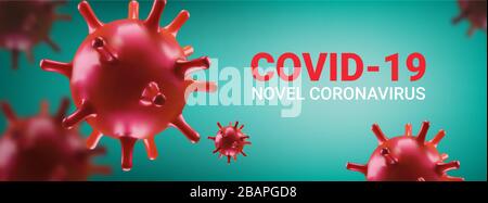 Coronavirus concept background. 2019-nCoV, Virus Covid 19-NCP. Vector illustration Stock Vector
