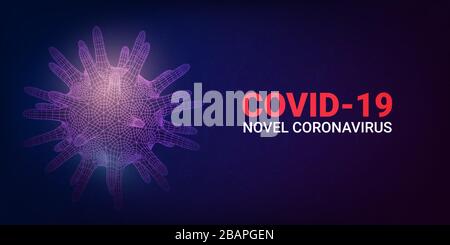 Coronavirus concept background. 2019-nCoV, Virus Covid 19-NCP. Linear outline polygon. Vector illustration Stock Vector