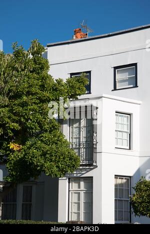 White Terraced House on Kew Road, Richmond Upon Thames, London Stock Photo