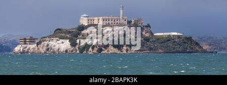 Alcatraz Island in San Francisco Bay, California, USA. Stock Photo