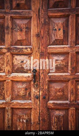 Picture of an old wooden door. Stock Photo