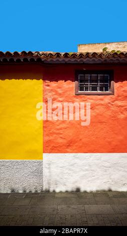 Colorful wall of a house in San Cristobal de La Laguna, Tenerife, Spain. Stock Photo