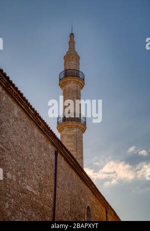 Mosque of Neradze or Gazi Hussein in the city of Rethymno on the island of Crete Stock Photo