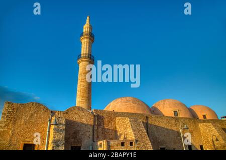 Mosque of Neradze or Gazi Hussein in the city of Rethymno on the island of Crete Stock Photo