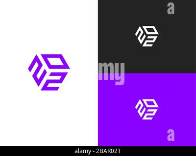 Combination number, stylish vector emblem for design Stock Vector