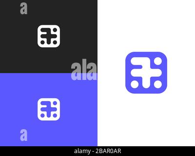 Number 7 logo icon in square rounded shape Stock Vector