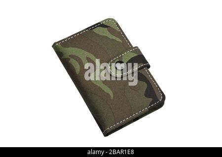 Notepad in military design for everyday notes and notes on a white isolated background Stock Photo