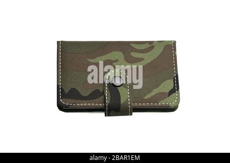 Notepad in military design for everyday notes and notes on a white isolated background Stock Photo