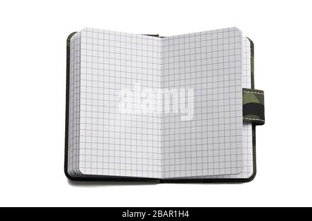Notepad in military design for everyday notes and notes on a white isolated background Stock Photo