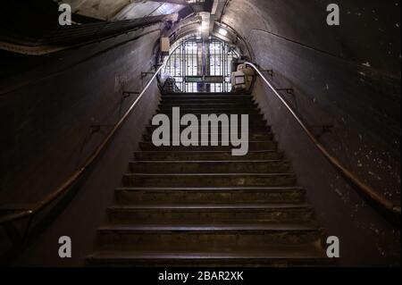 Piccadilly Circus Underground Station Disused Tunnels Stock Photo