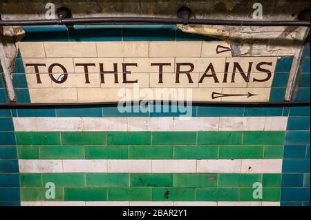 Piccadilly Circus Underground Station Disused Tunnels Stock Photo