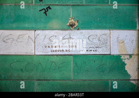 Piccadilly Circus Underground Station Disused Tunnels Stock Photo