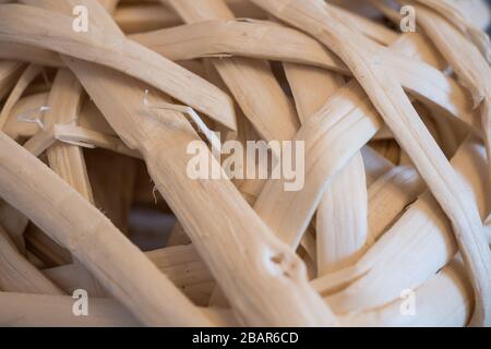 Straw knitted rustic decoration Stock Photo