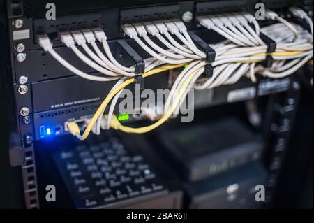 Telecommunication Rack With Different Switches And Router. Cables. Vector  Illustration. Royalty Free SVG, Cliparts, Vectors, and Stock Illustration.  Image 118559708.