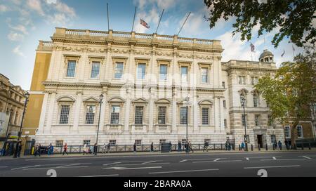 London- Banqueting House exterior, part of the historic palace of Whitehall in Westminster, London. Stock Photo